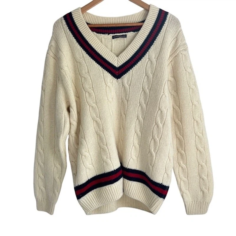 Brandy Melville V-Neck Cable Knit Sweater