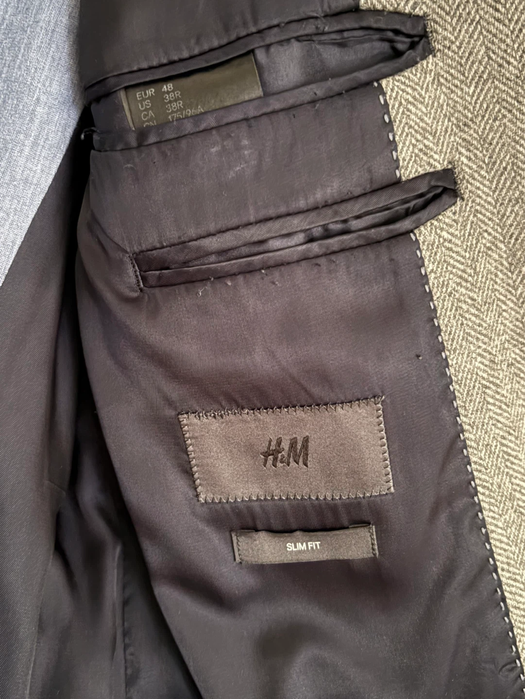 H&M Slim Fit Herringbone Blazer Size 38R - photo 4