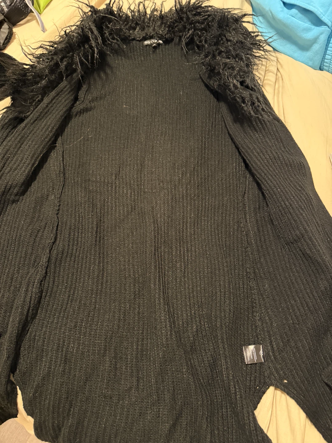 Fashion Nova Black Shaggy Collar Cardigan - photo 3