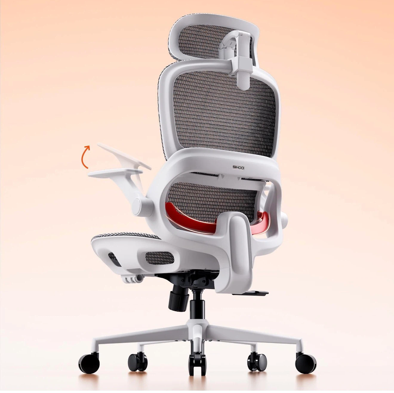 Ergonomic Office Chair,Office Chair with Footrest,Light Grey