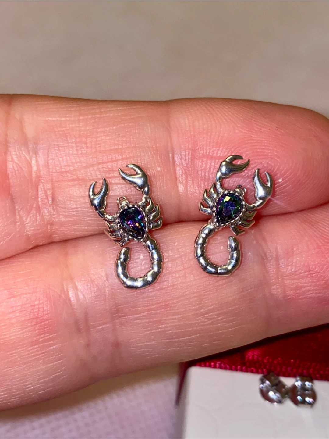Sterling Silver Scorpion Stud Earrings