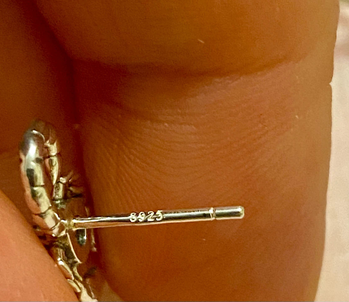 Sterling Silver Scorpion Stud Earrings - photo 4