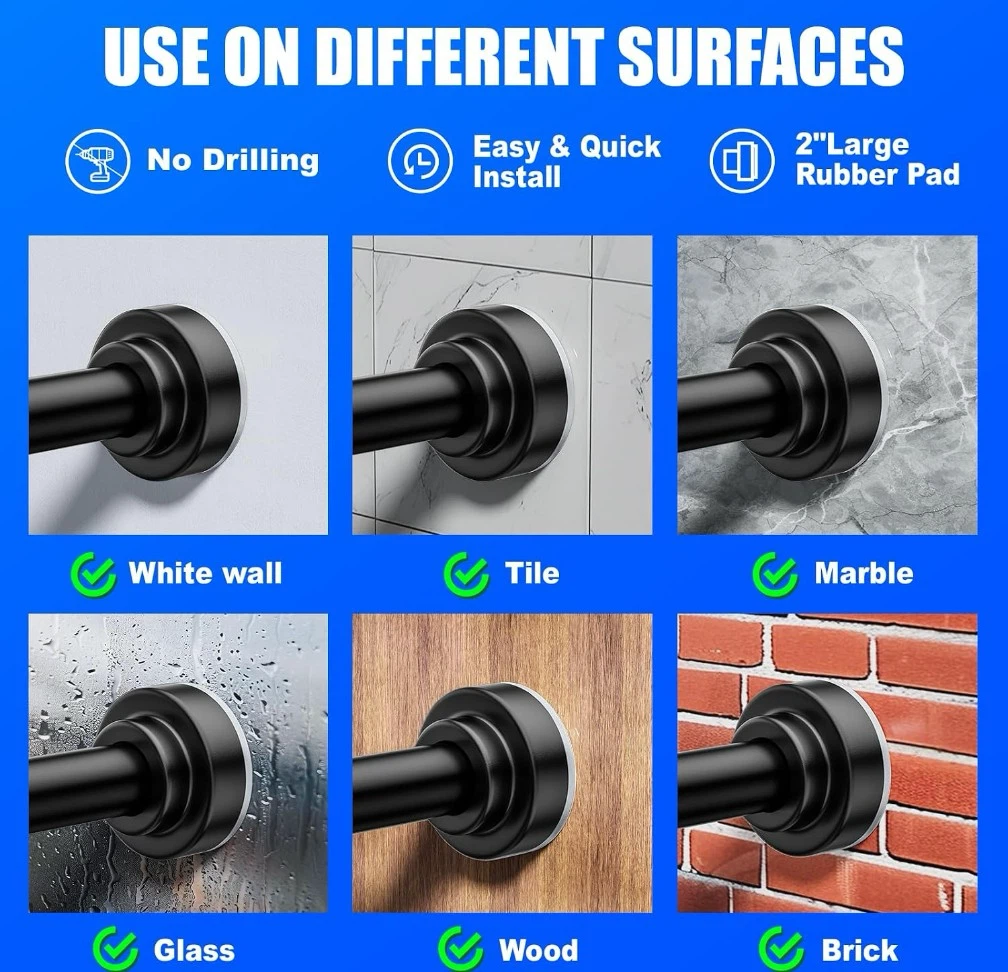 Heavy-Duty Modular Tension Curtain Rod – Adjustable 32" to 80"
