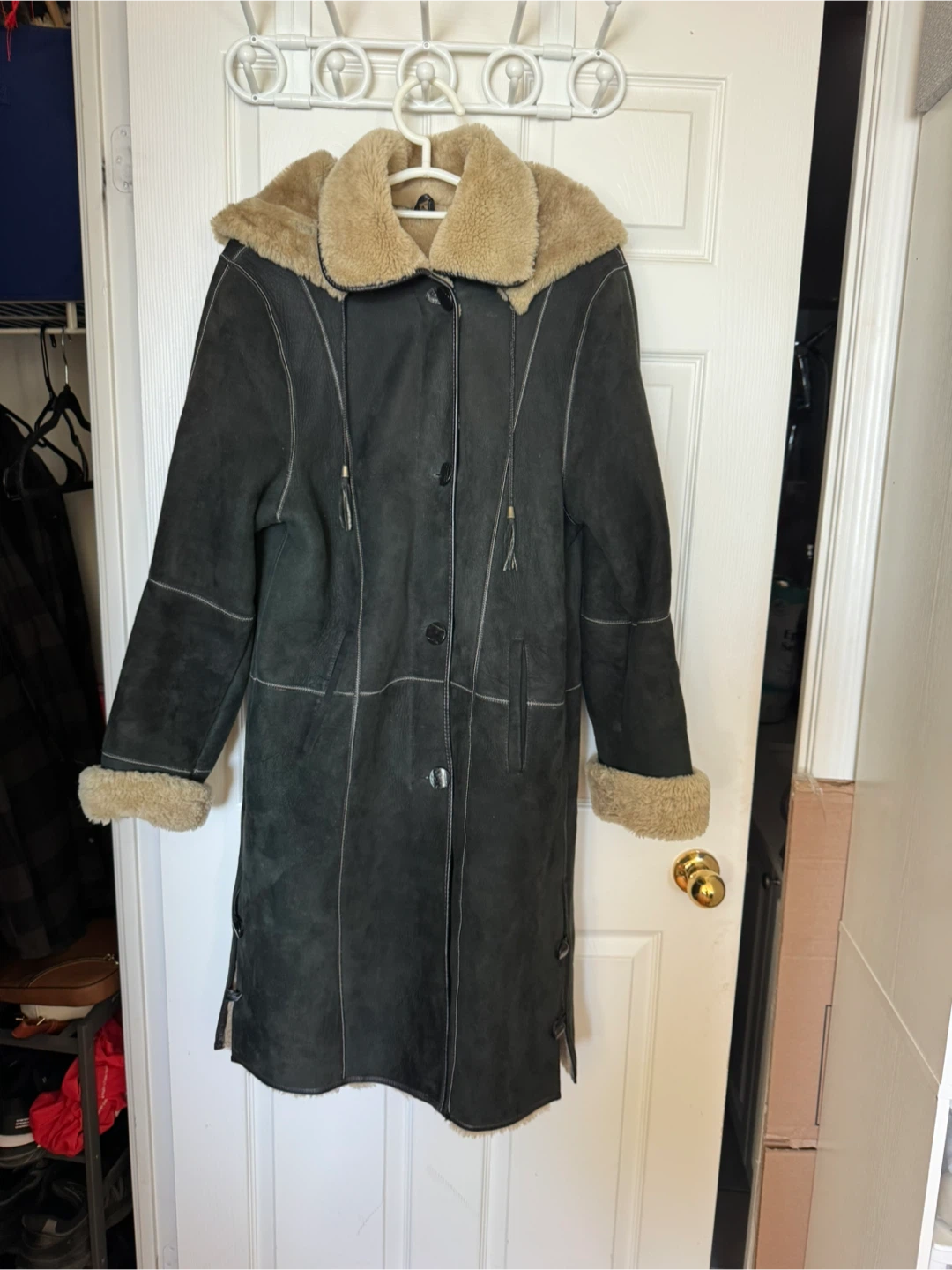 Let ong Shearling-Style Winter Coat with Hood - photo 2