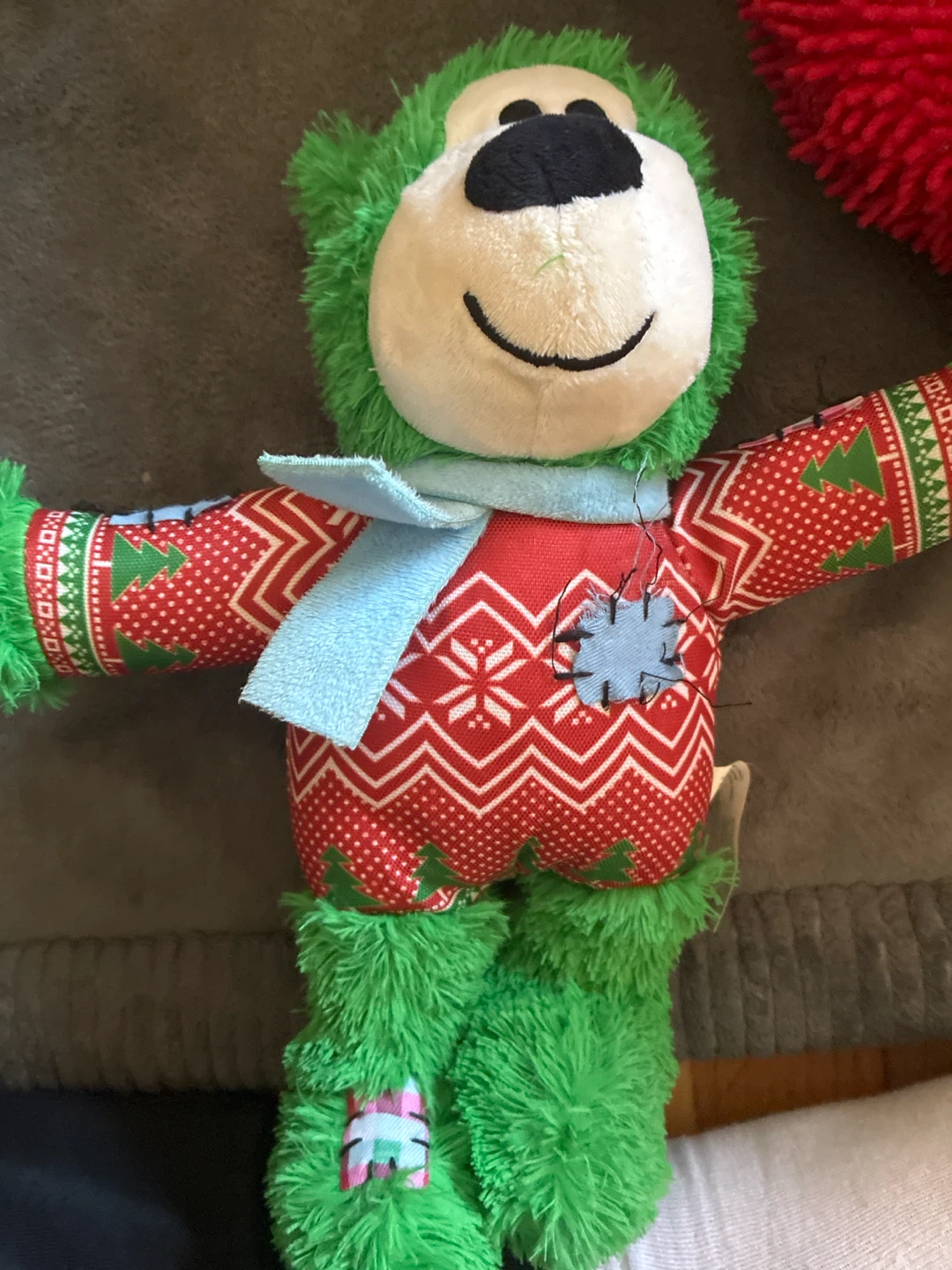 Green Christmas Bear Plush Toy