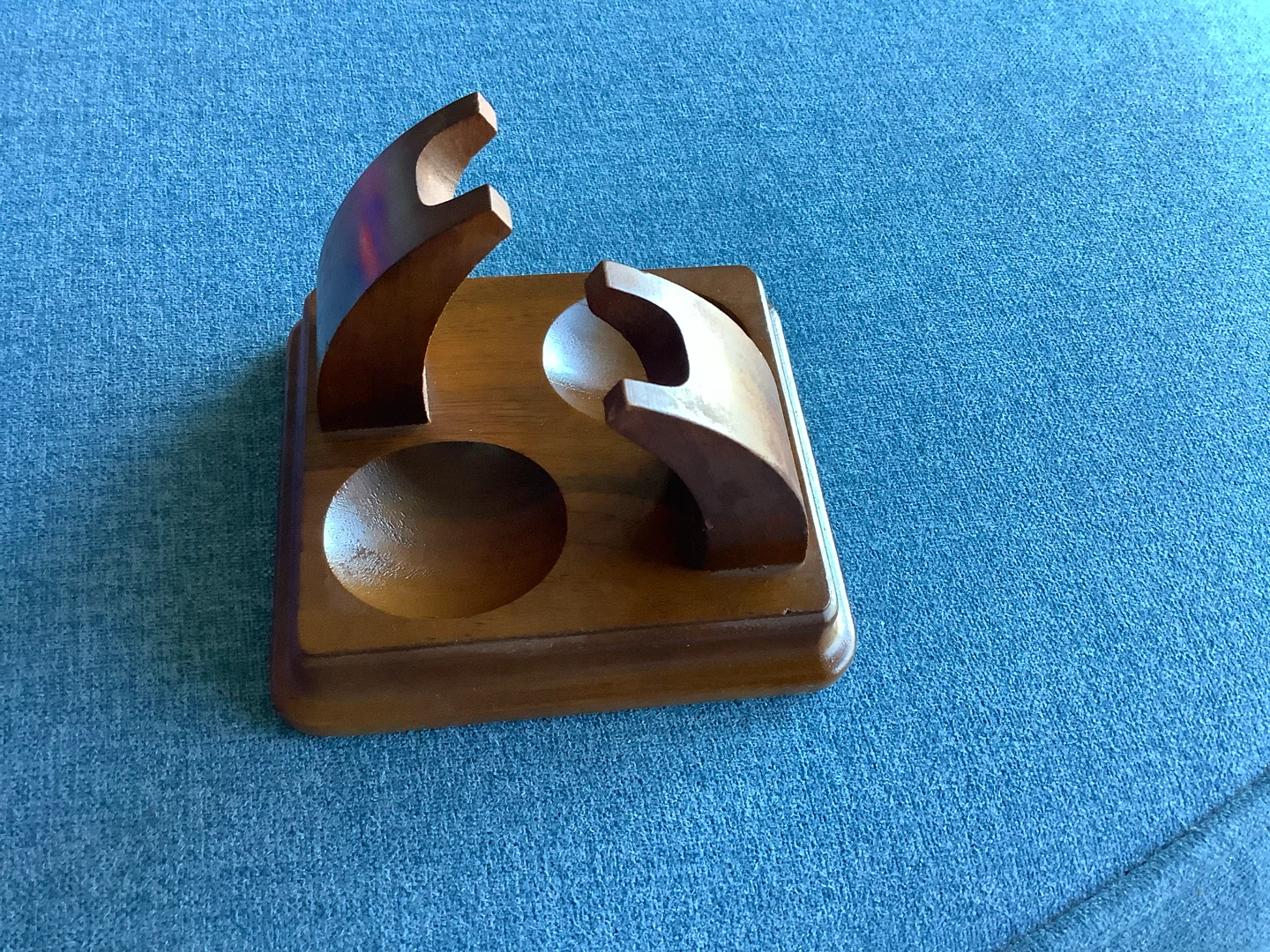 Vintage Fairfax Mahogany Wood Double Pipe Rest/Holder 🐞