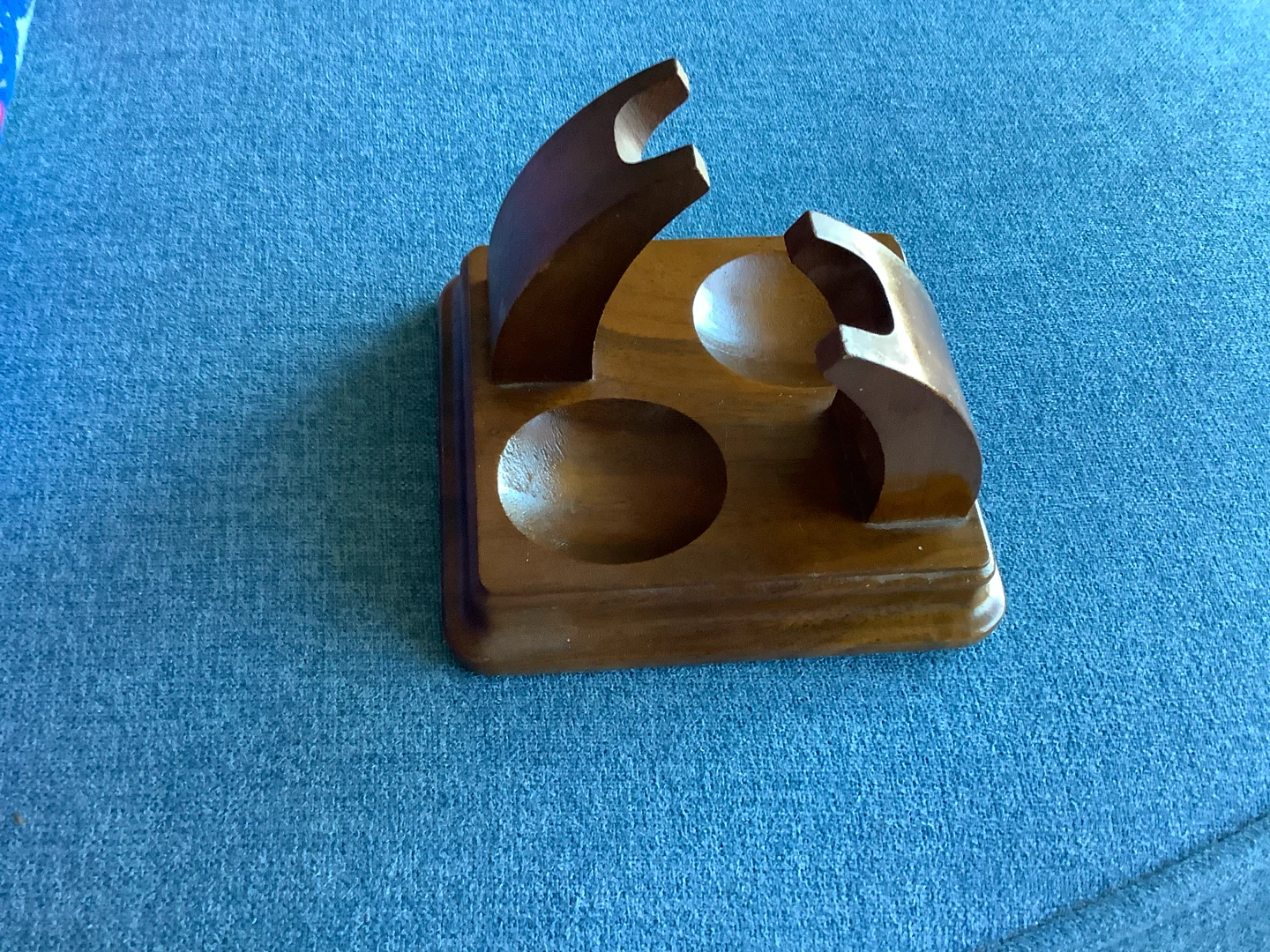 Vintage Fairfax Mahogany Wood Double Pipe Rest/Holder 🐞 - photo 3