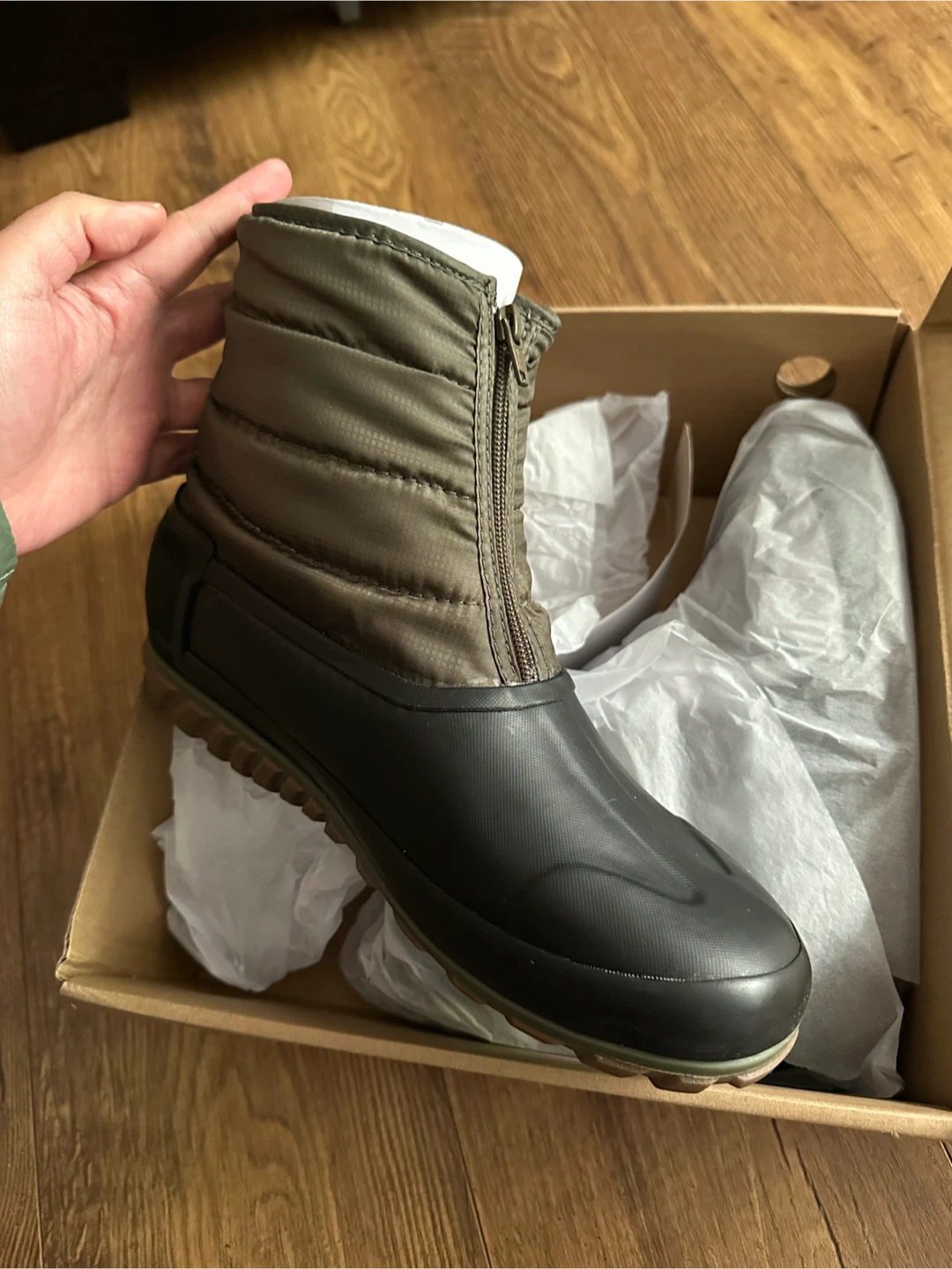 Bogs Casual Wntr Zip Boots Olive Size 11