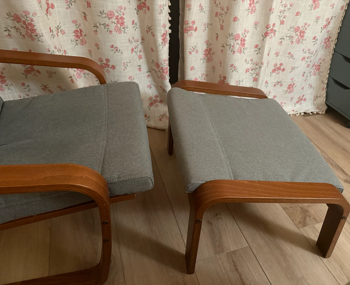 IKEA Poang Armchair with Footstool - photo 3
