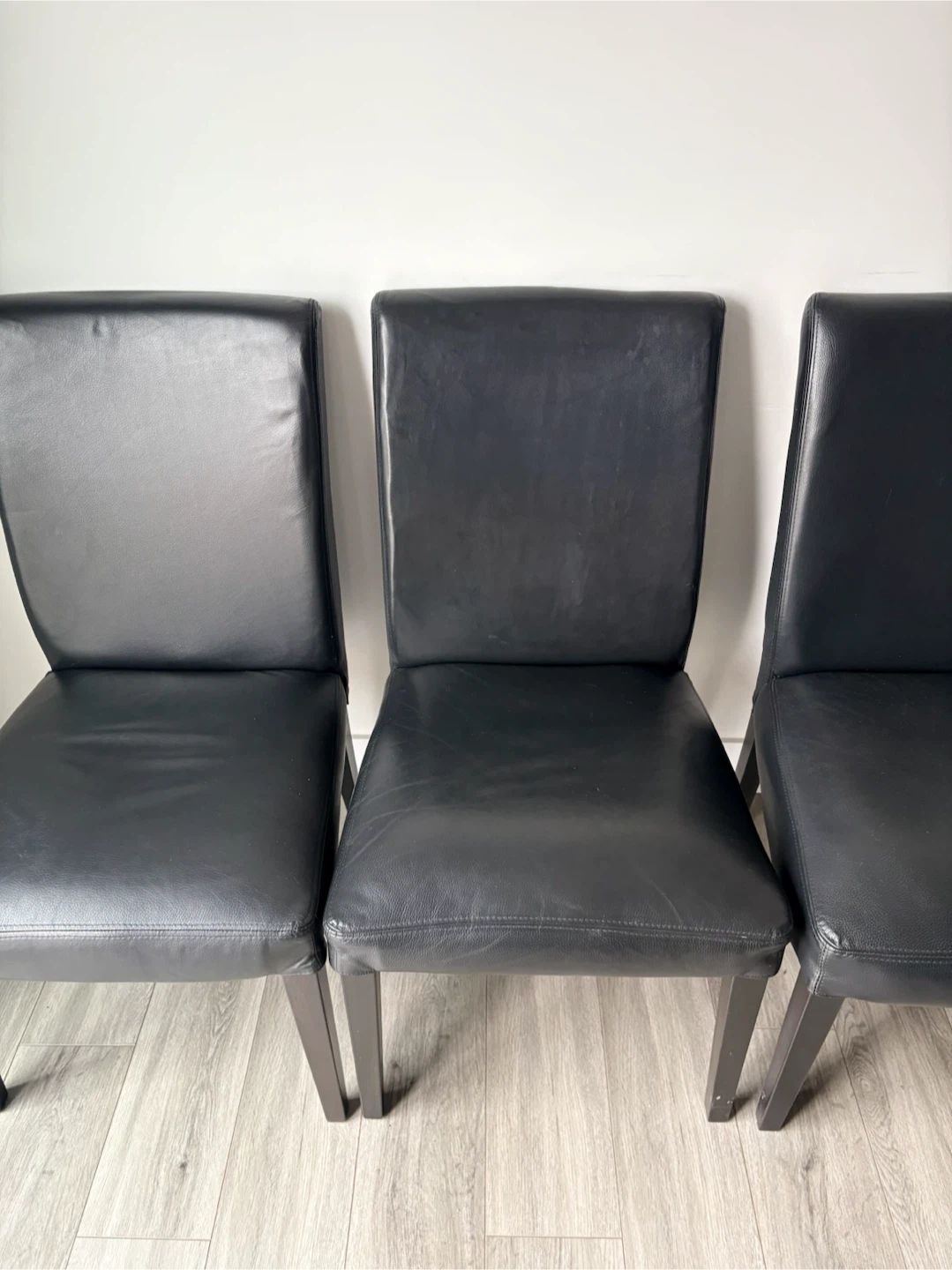 3 Leather Dining Chairs - photo 3