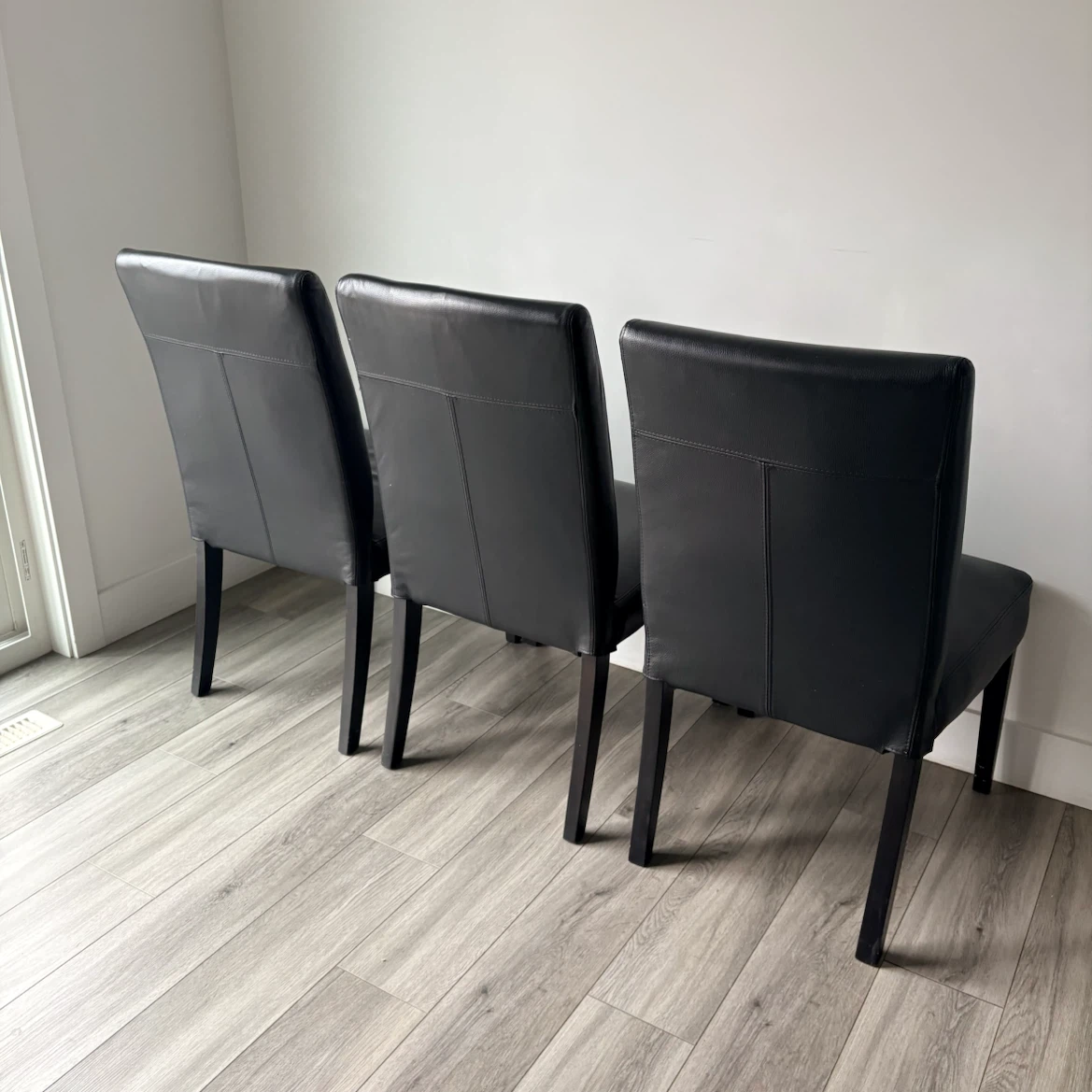 3 Leather Dining Chairs - photo 5