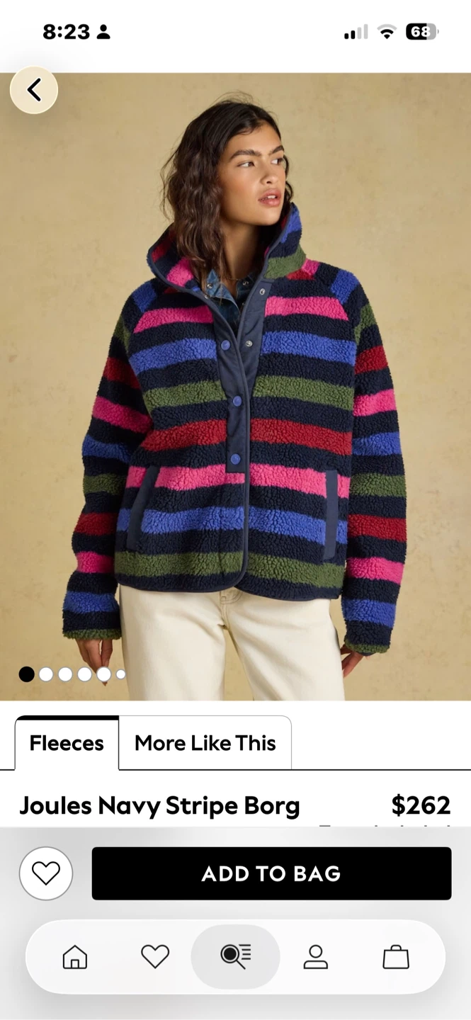 Joules Navy Stripe Borg Fleece New With Tags - photo 3
