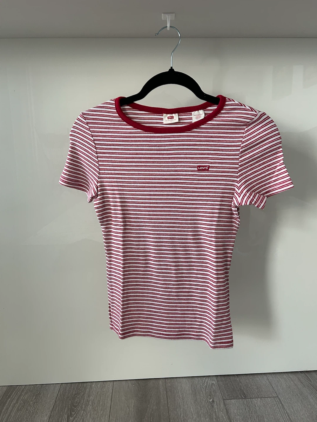 Levi's red and white striped t-shirt