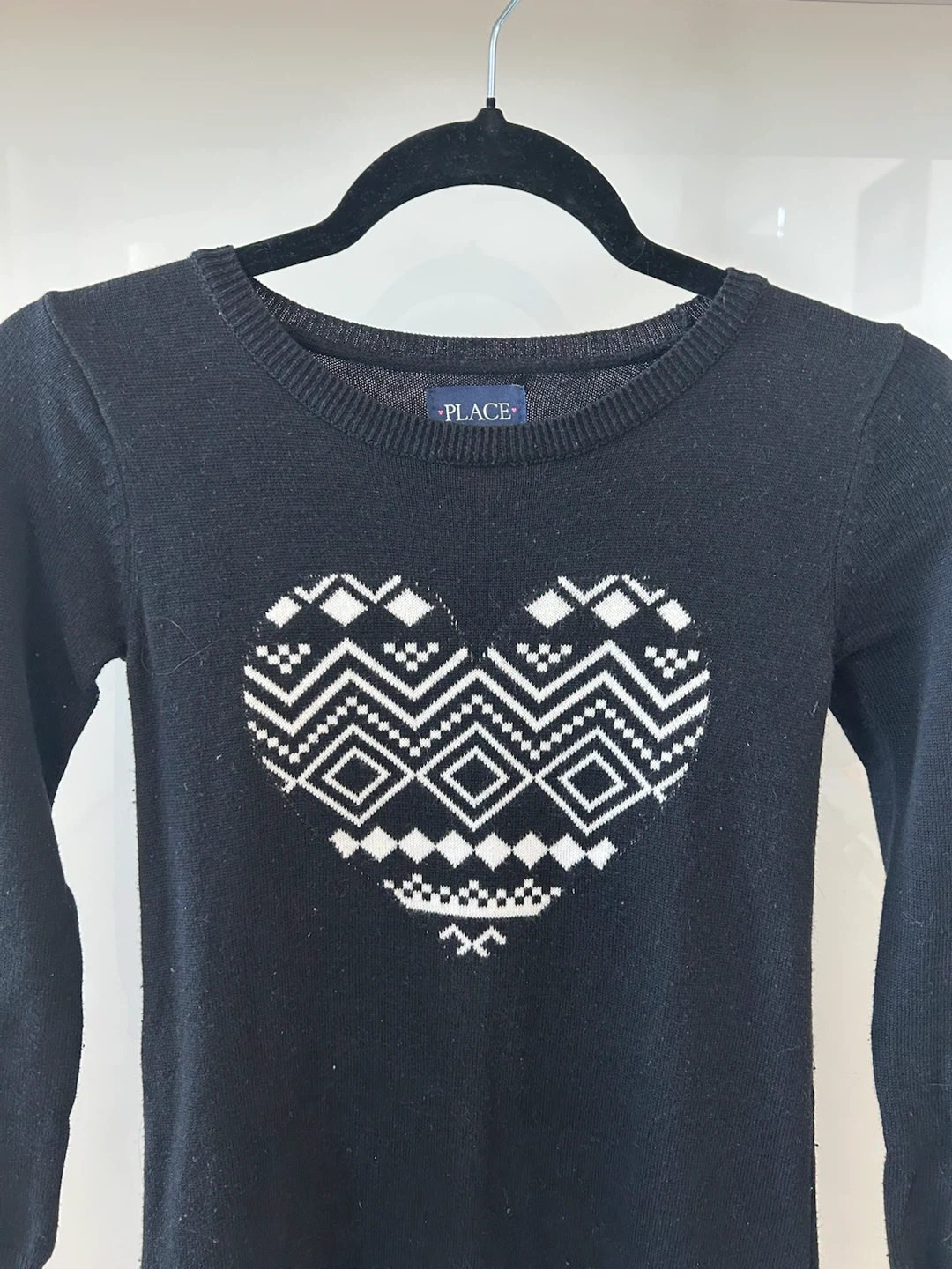 Children's Place Black Heart Pattern Sweater Dress - photo 2