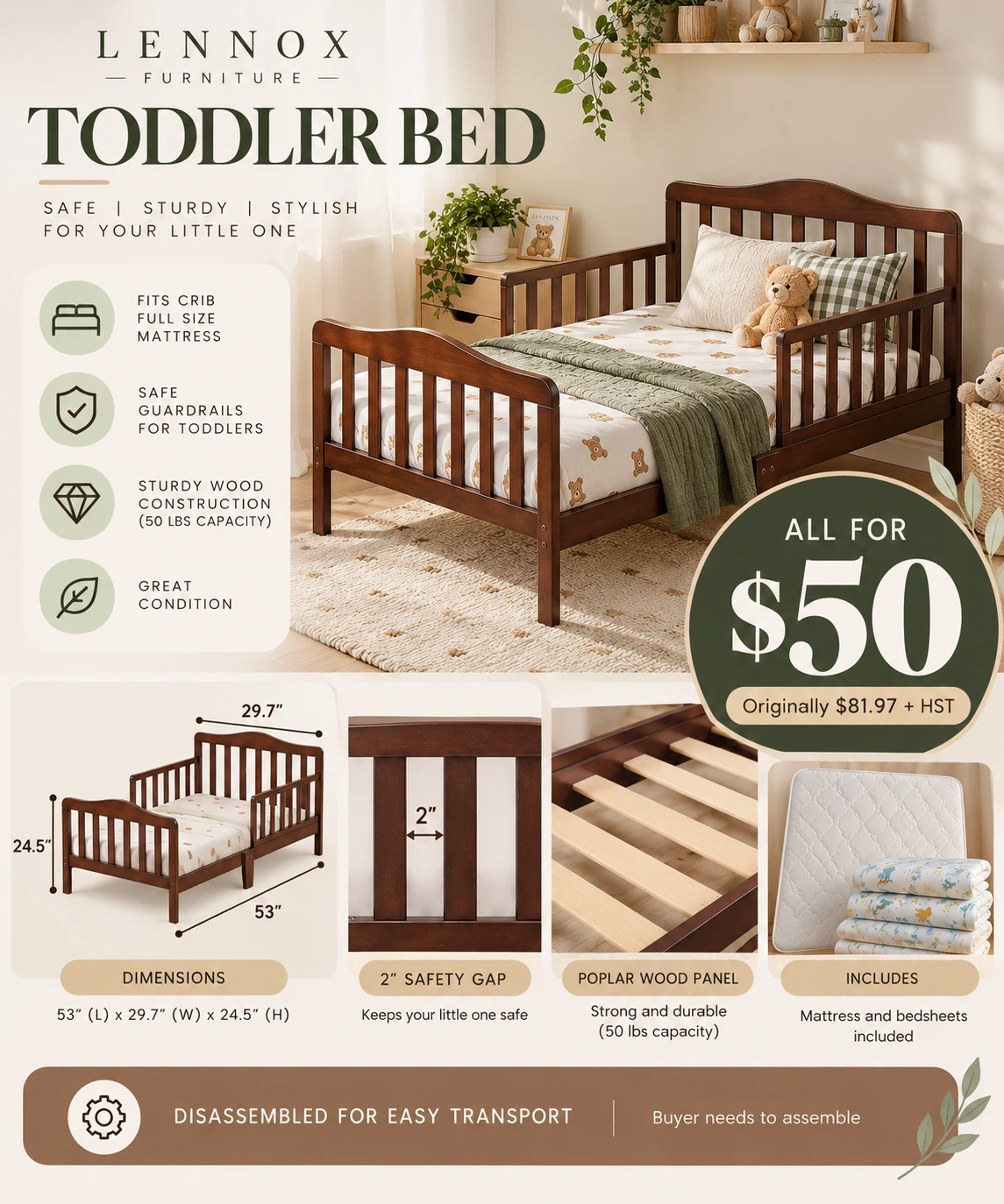 Lennox Furniture Toddler Bed