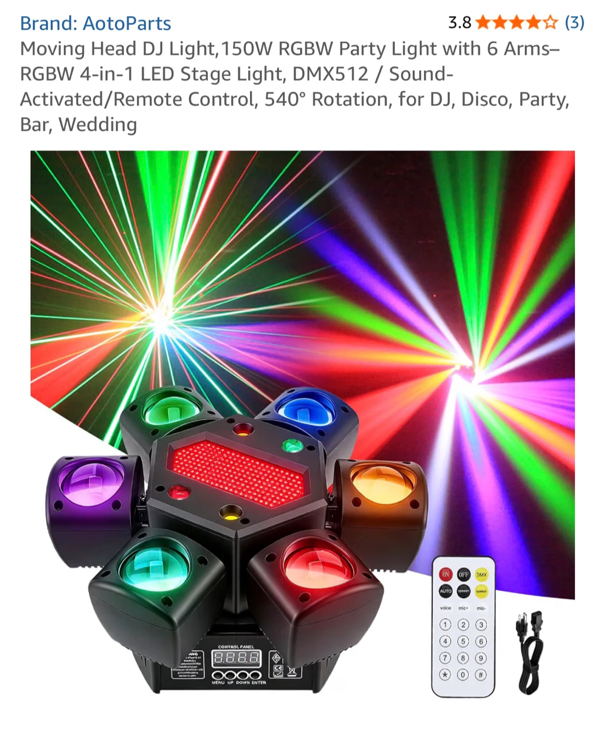 AtoParts Moving Head DJ Light
