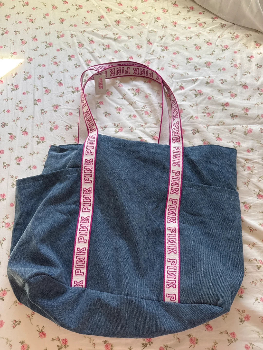 Victoria's Secret PINK Denim Tote Bag - photo 2