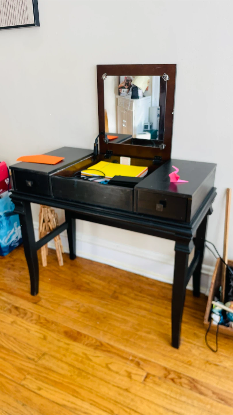 Black Wooden Vanity Desk