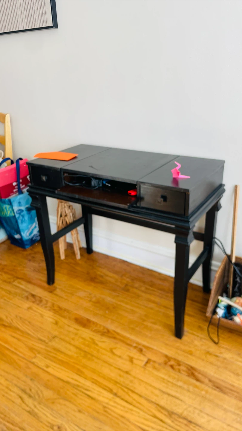 Black Wooden Vanity Desk - photo 2