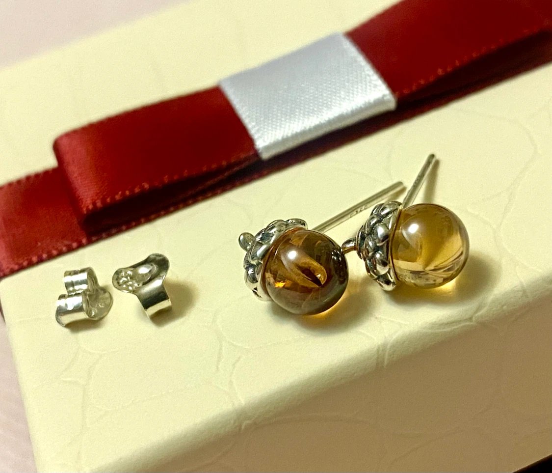 S925 Sterling Silver Acorn Stud Earrings