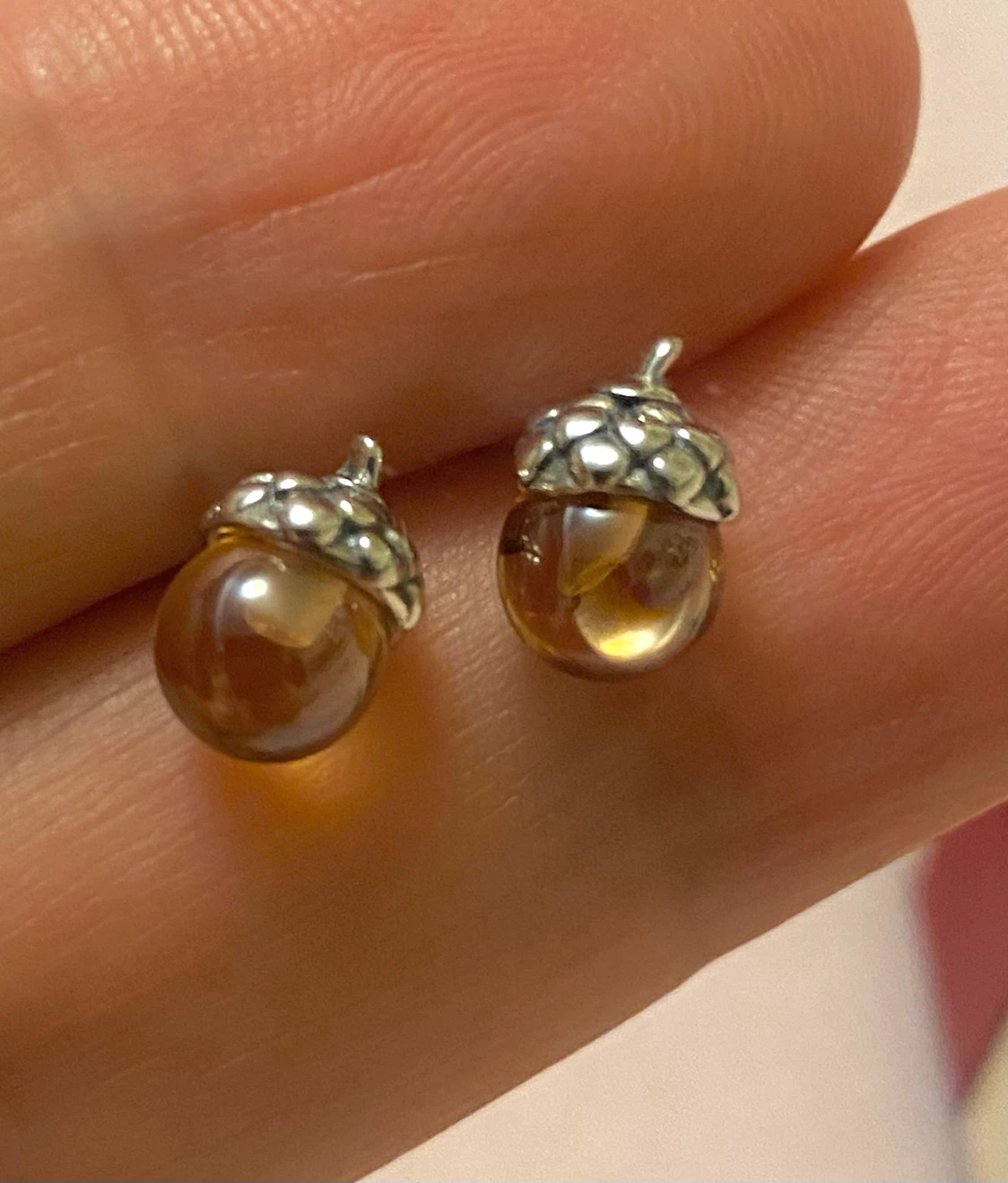 S925 Sterling Silver Acorn Stud Earrings - photo 2