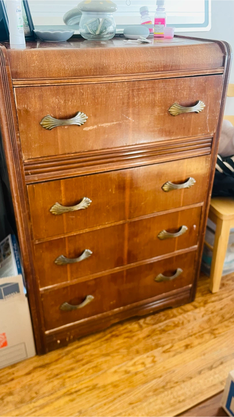 Vintage Four-Drawer Wood Dresser