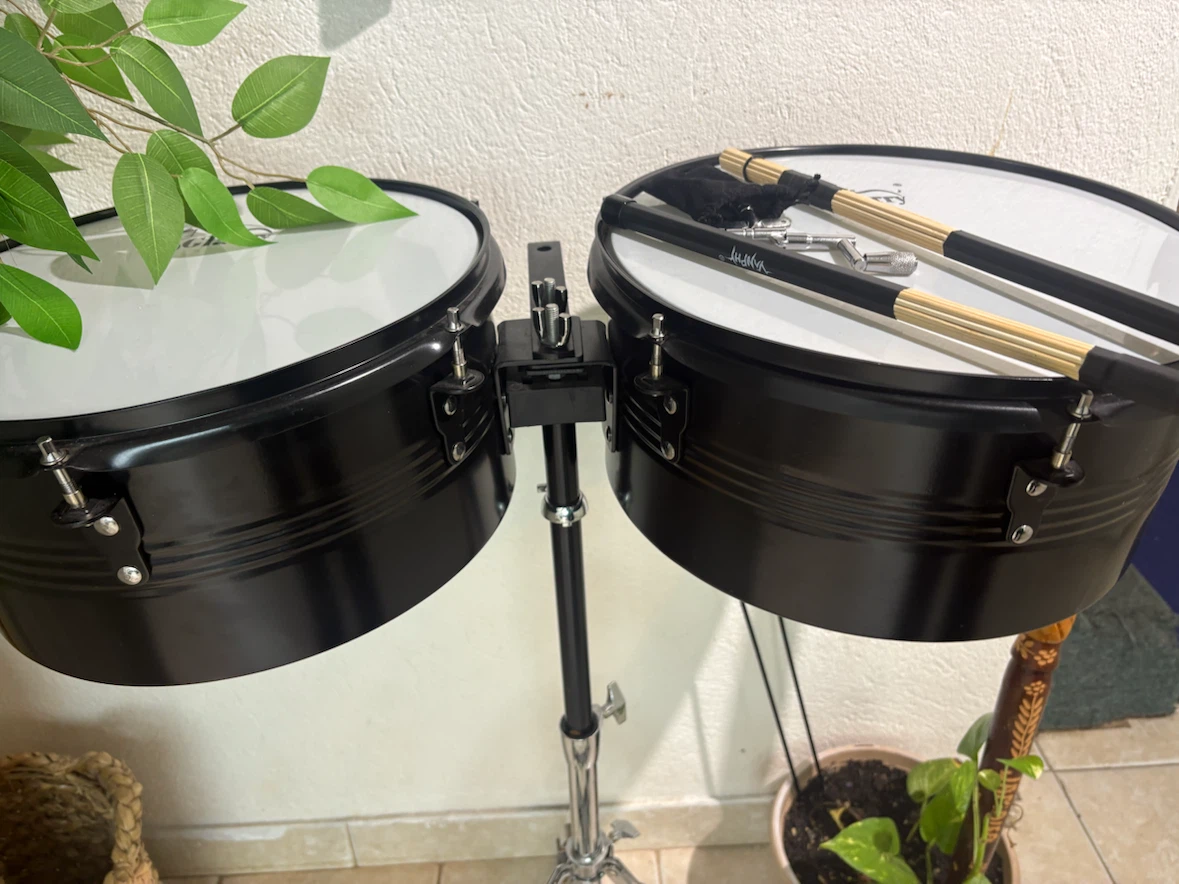 Glarry Timbales Set with Stand and Sticks - photo 5