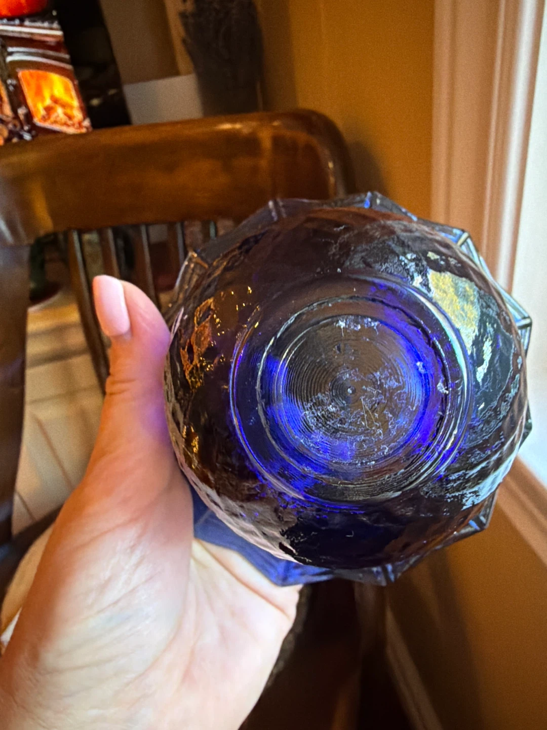 Stunning Set of 2 Cobalt Blue Glass Candleholders - photo 5