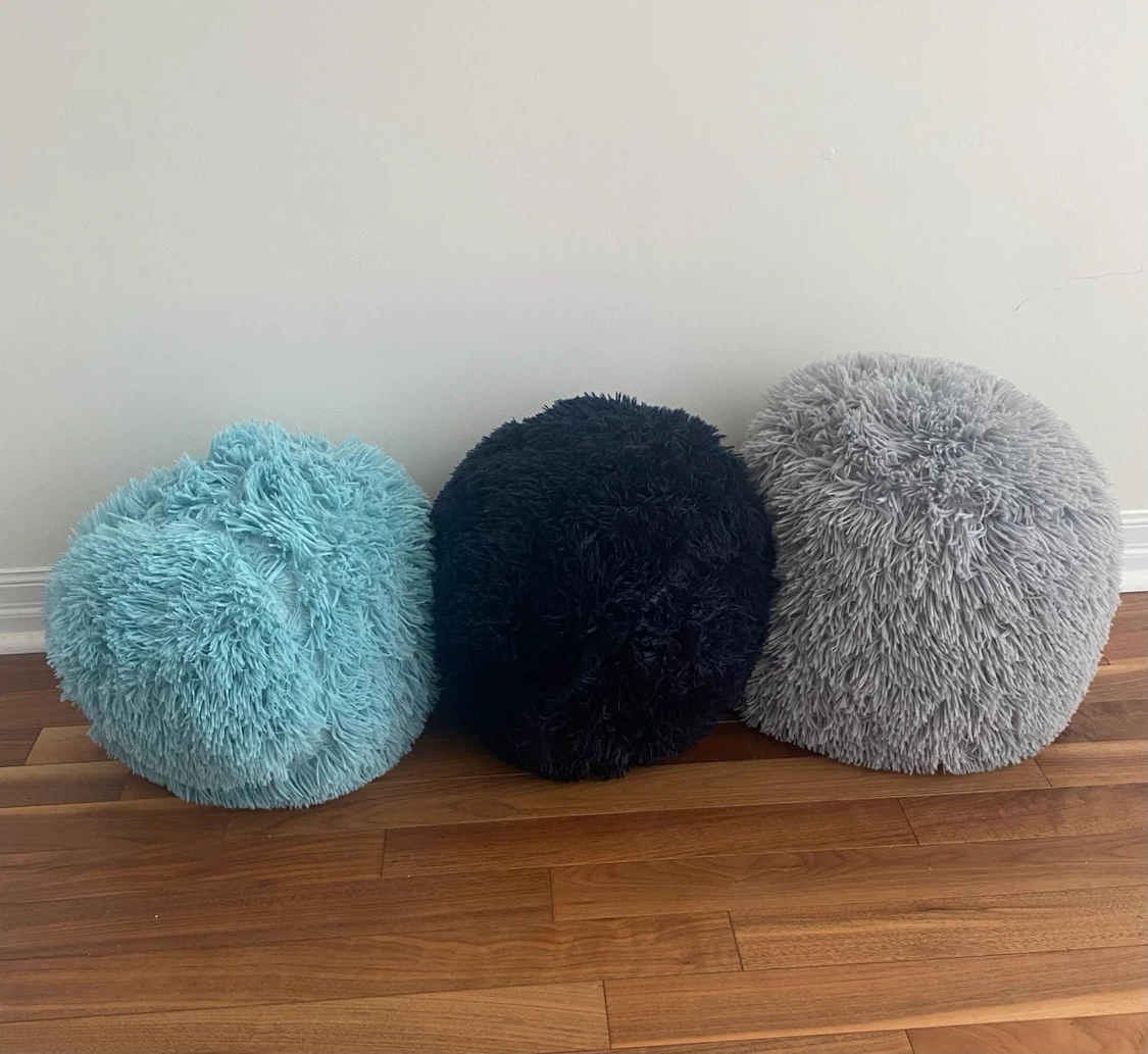 Fluffy Round Decorative Pillows – $5 Each or $15 Total
