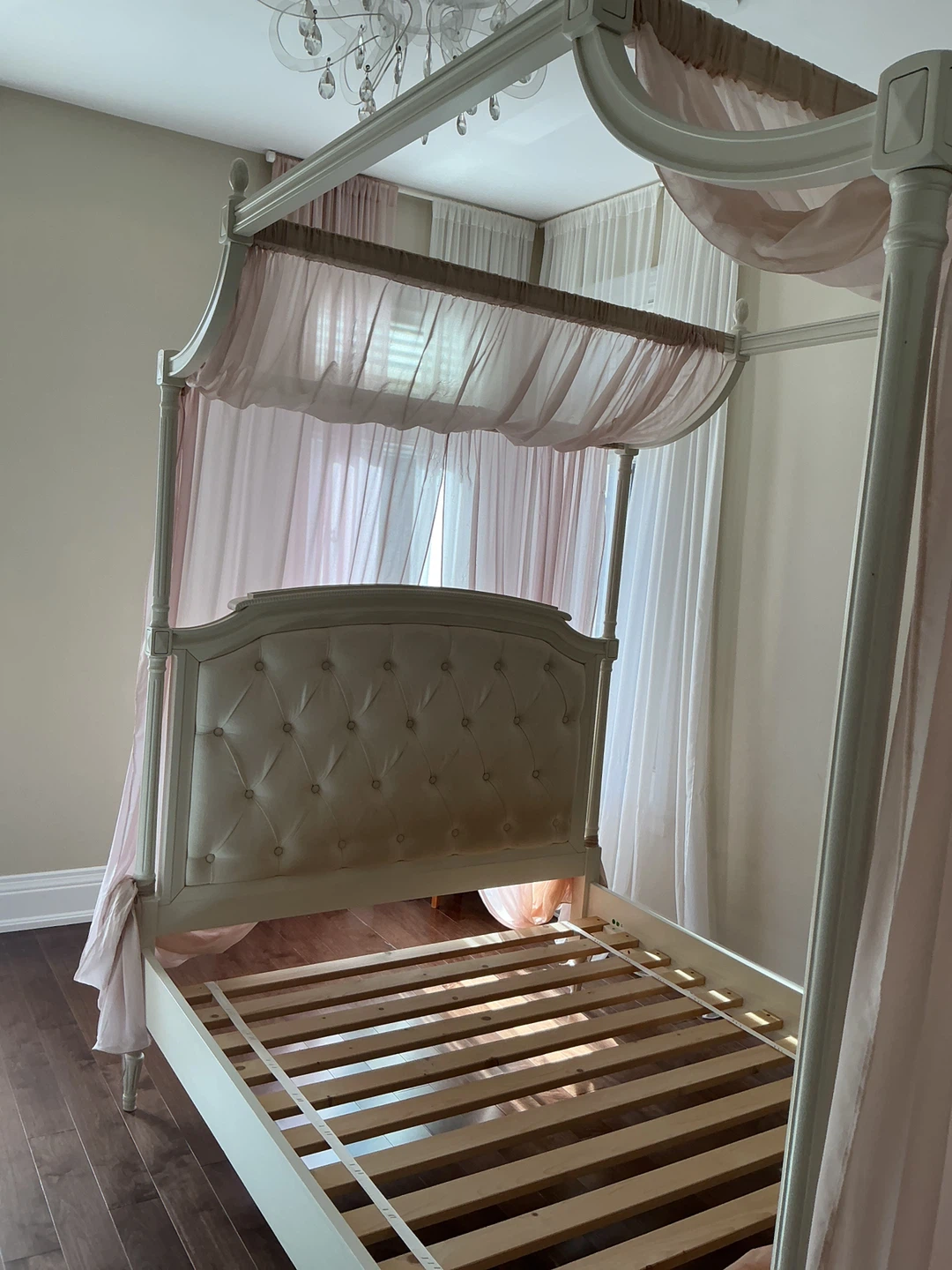 Cream Canopy Bed Frame