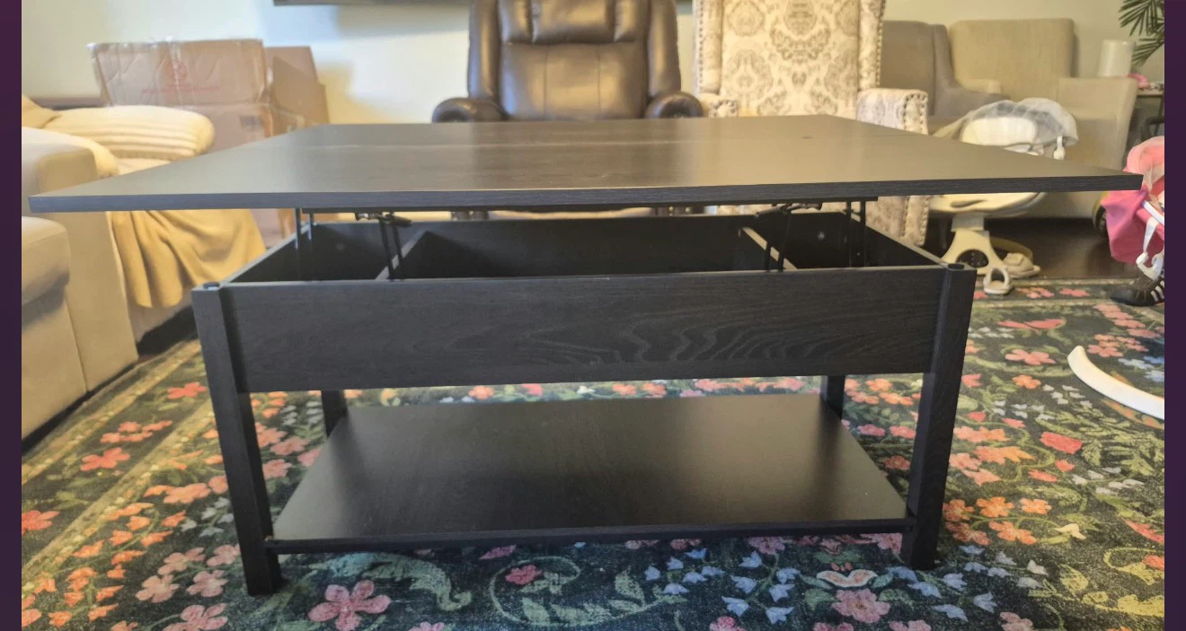 Dark Wood Lift-Top Coffee Table - photo 5