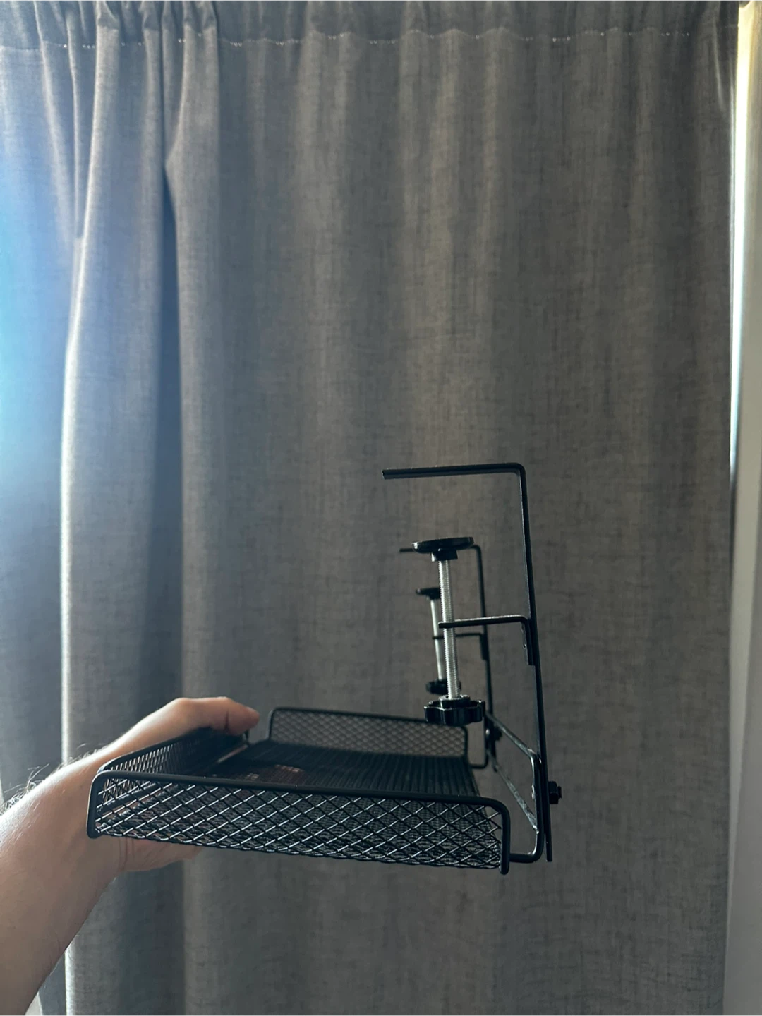 Black Metal Clamp-On Desk Shelf - photo 2