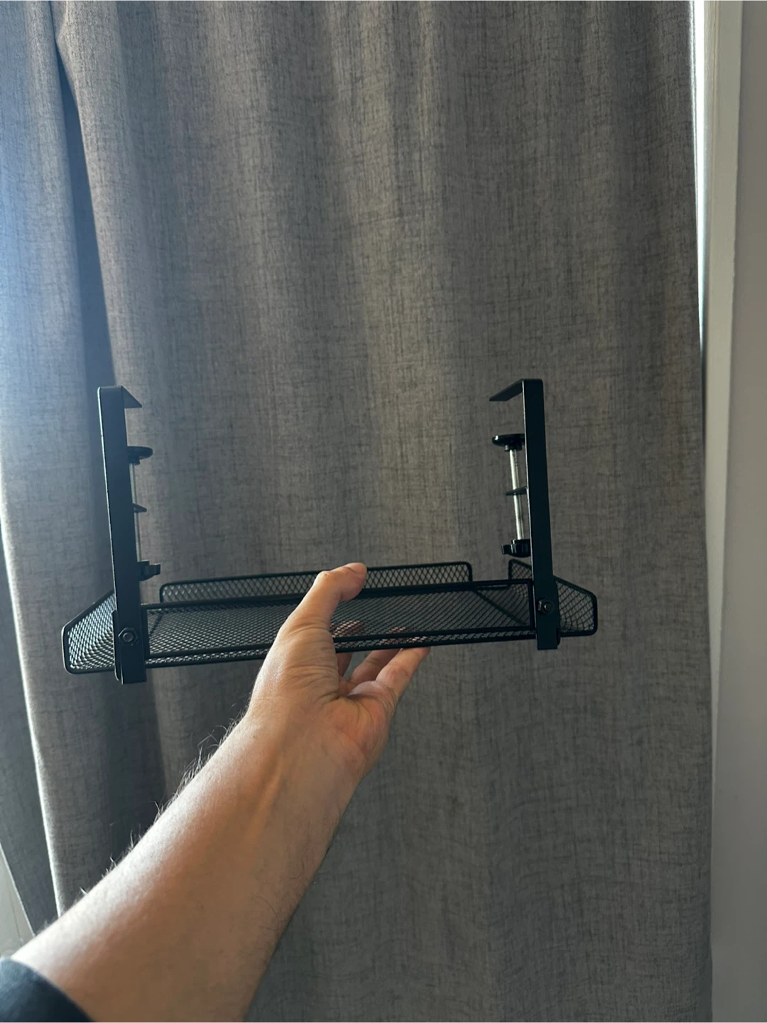 Black Metal Clamp-On Desk Shelf - photo 3