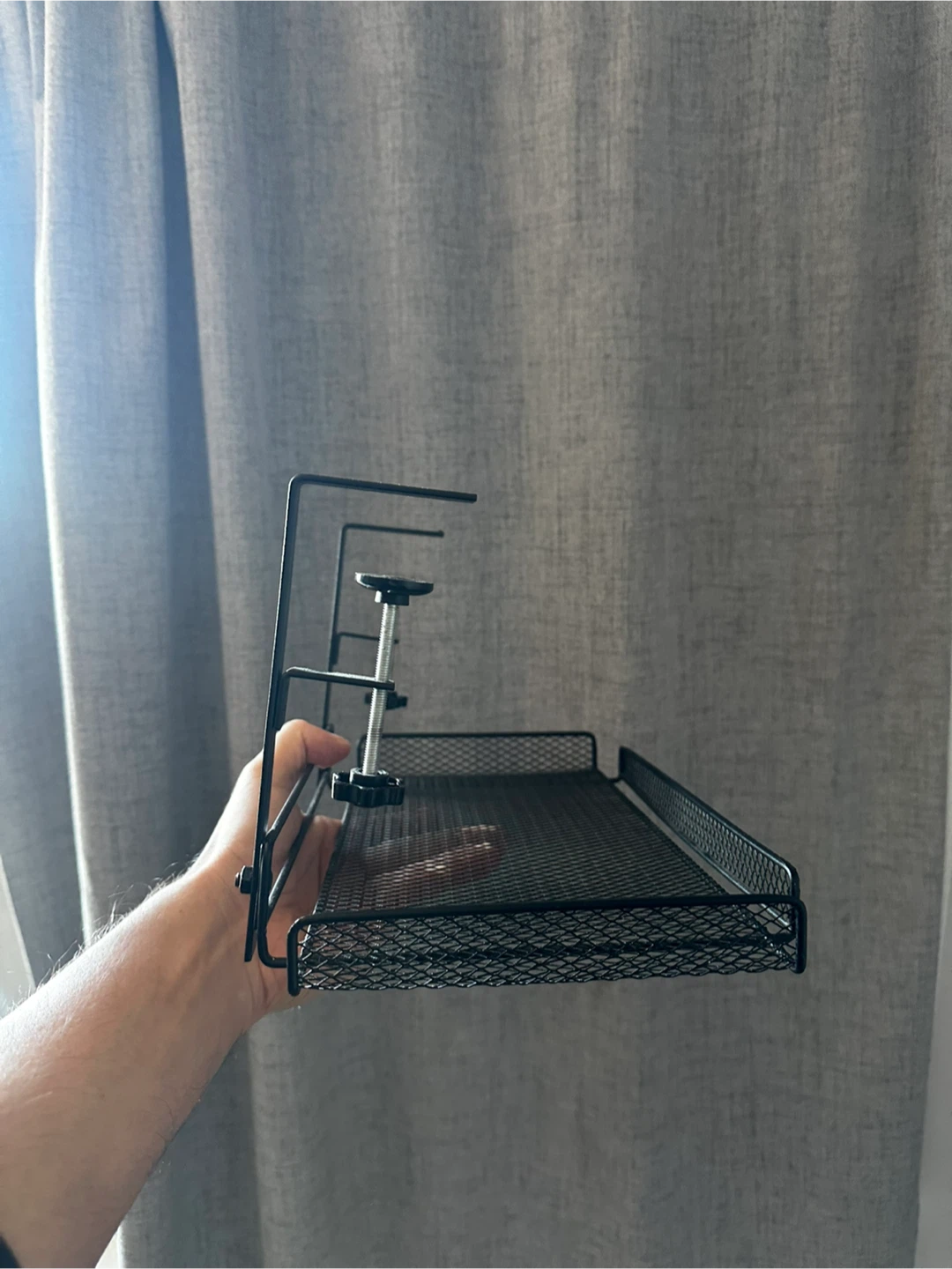 Black Metal Clamp-On Desk Shelf - photo 4