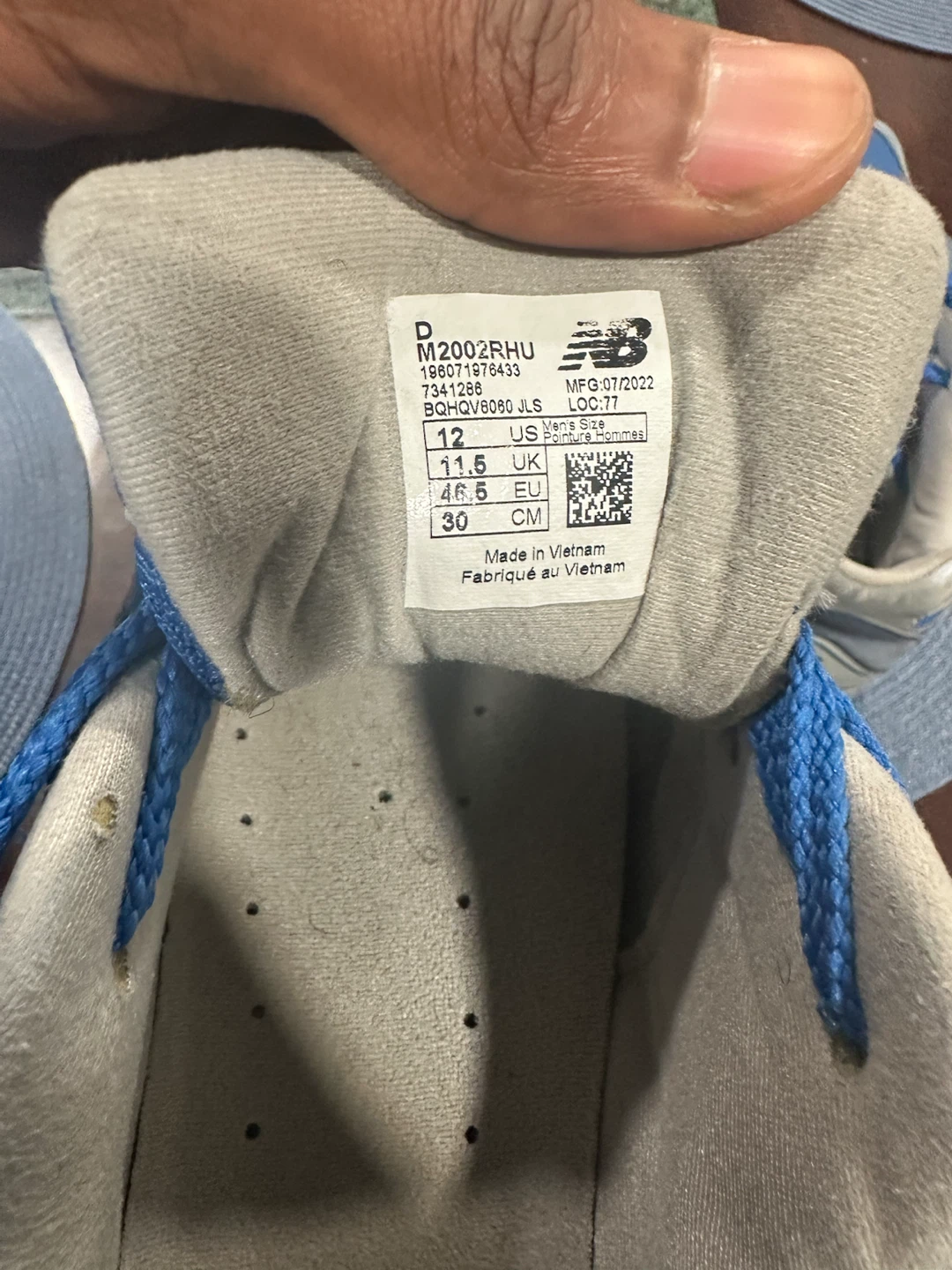 New Balance 2002r blue sneakers in US 12 - photo 5
