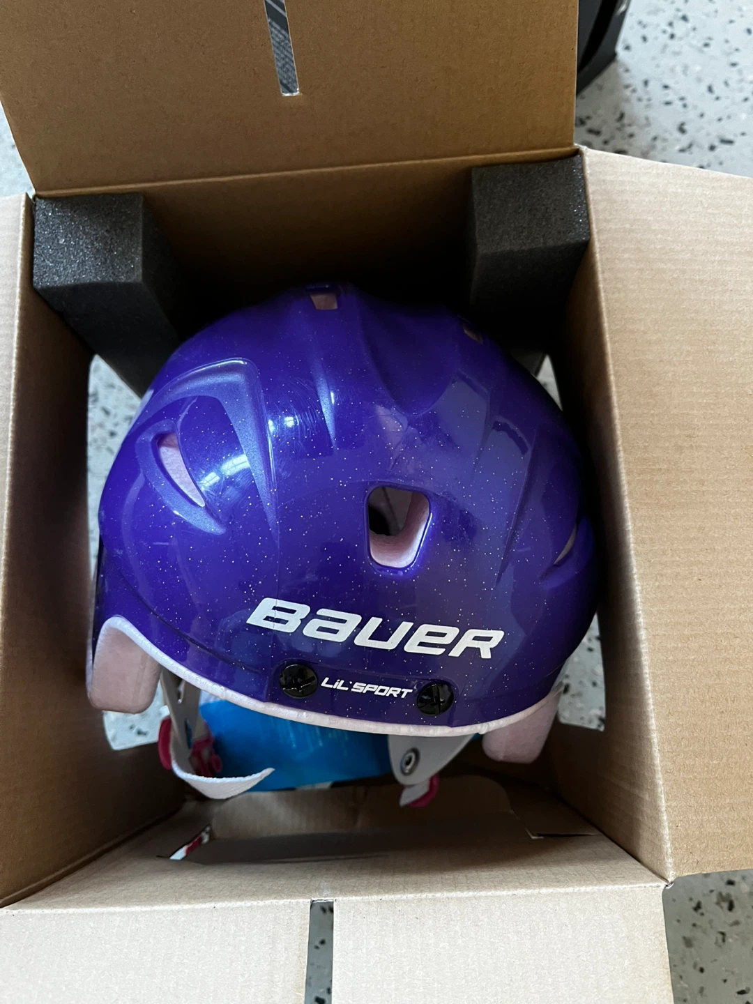 Bauer Lil' Sport Kids Hockey Helmet - Purple