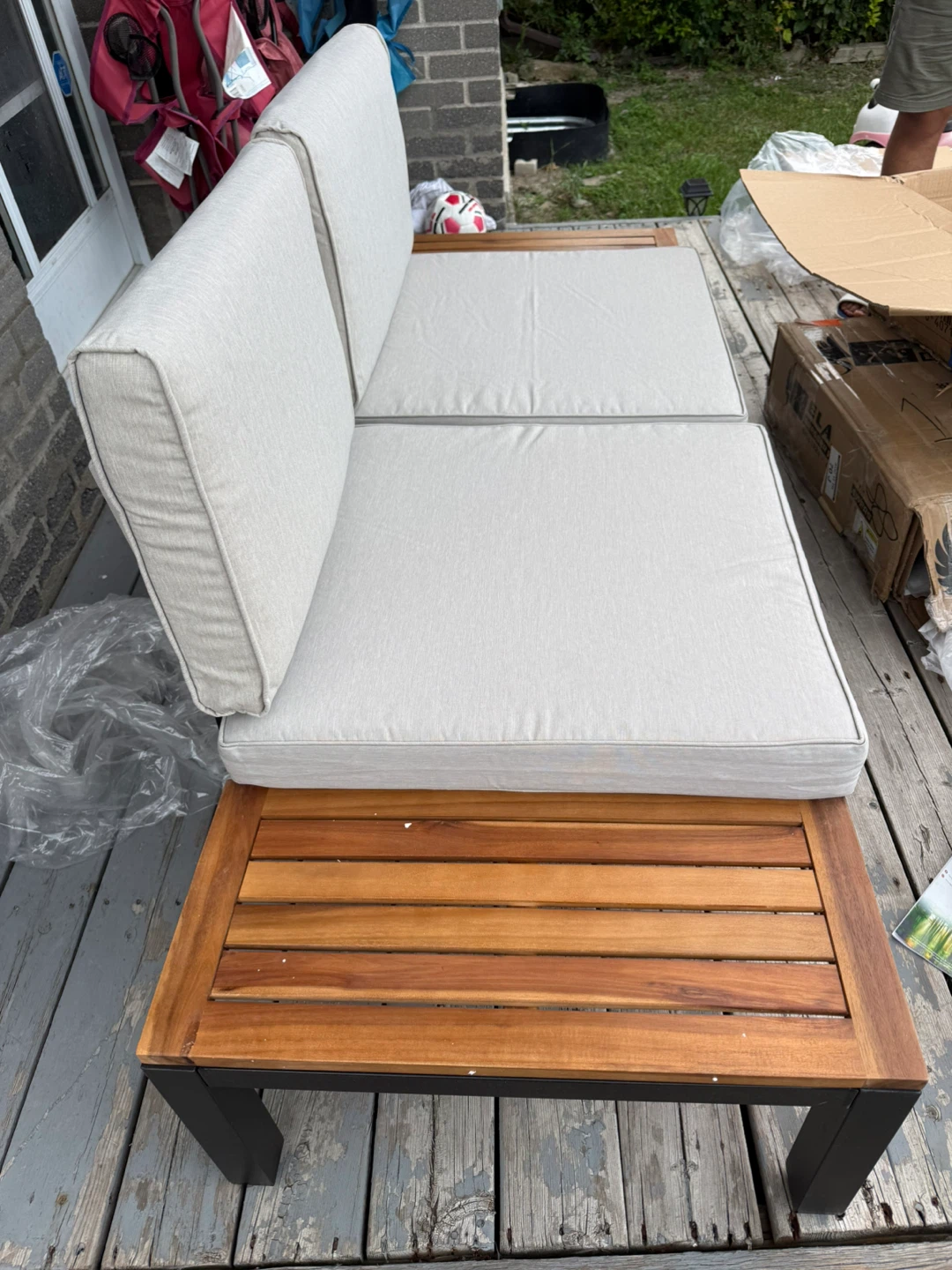 Outdoor Sofa with Side Table - New