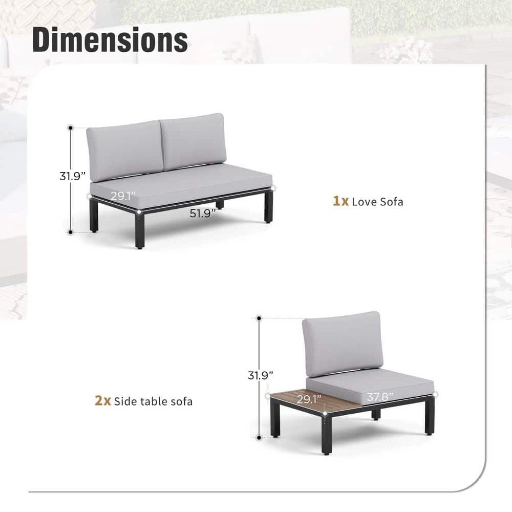 Outdoor Sofa with Side Table - New - photo 3
