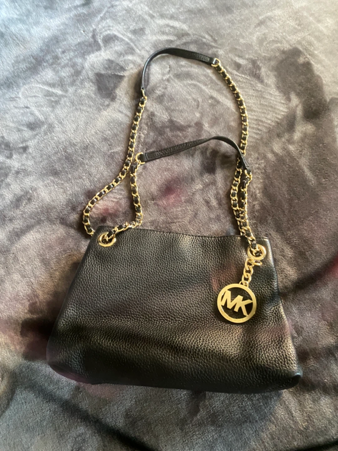 Michael Kors Black Leather Shoulder Bag