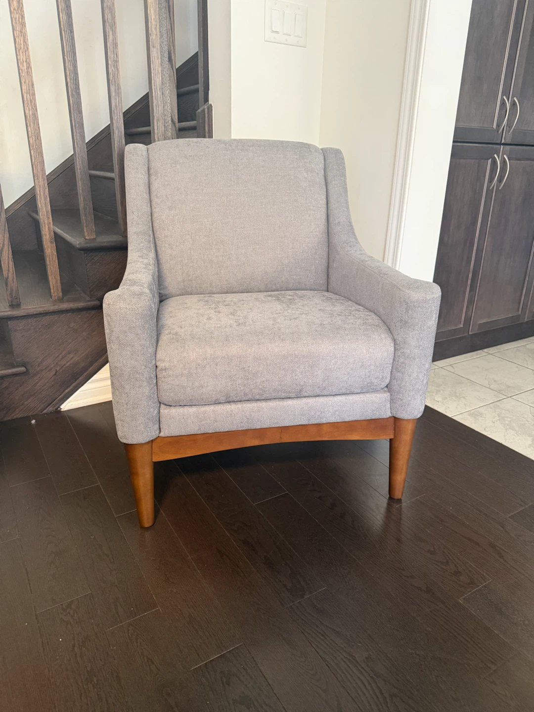 Gray Mid-Century Modern Accent Chair