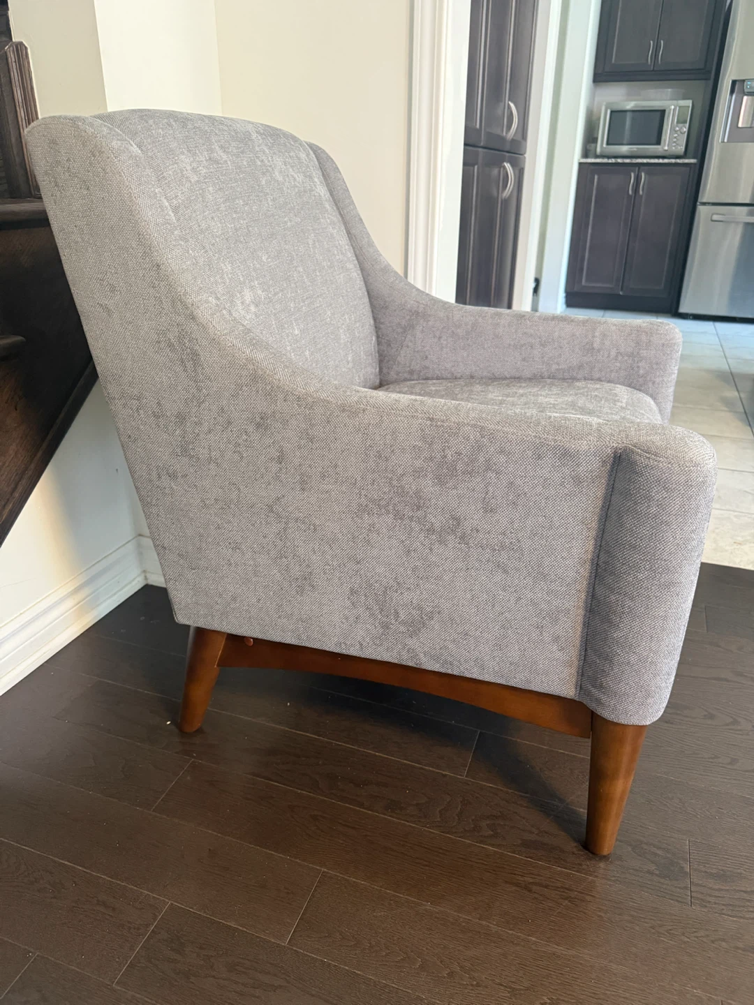 Gray Mid-Century Modern Accent Chair - photo 2