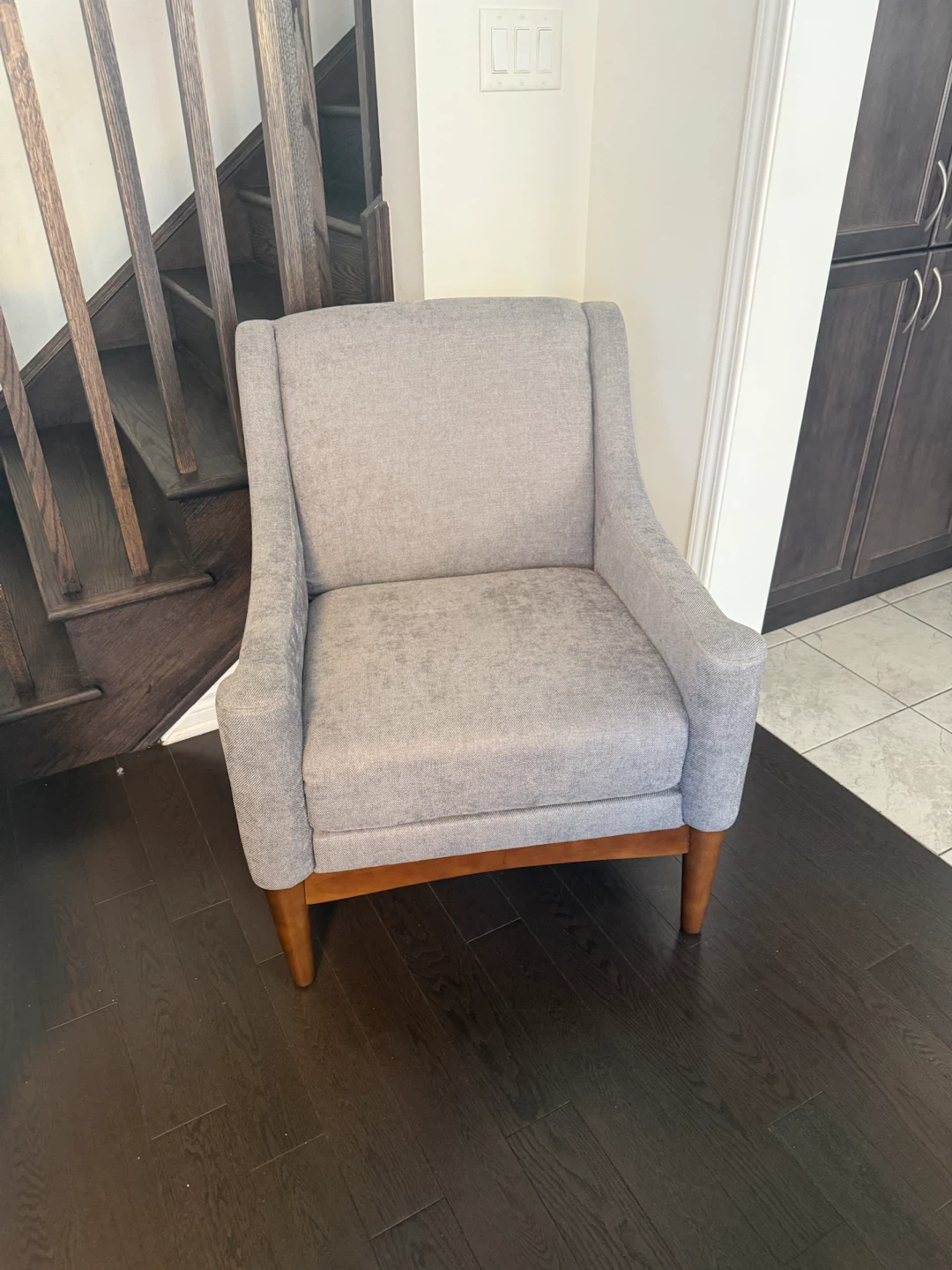 Gray Mid-Century Modern Accent Chair - photo 3