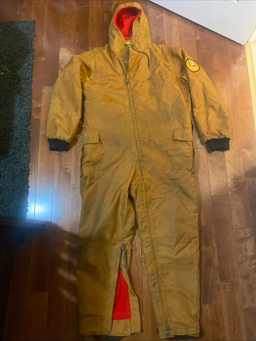 Vintage 1967 Ski-Doo Snowmobile Suit Sz Medium Fleece Bombardier