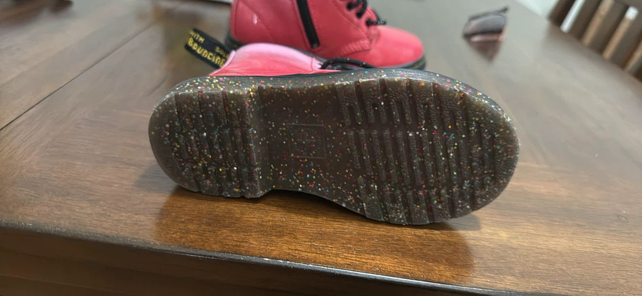 Dr. Martens Pink Ombre Glitter Kids Boots Size 8 US - photo 2