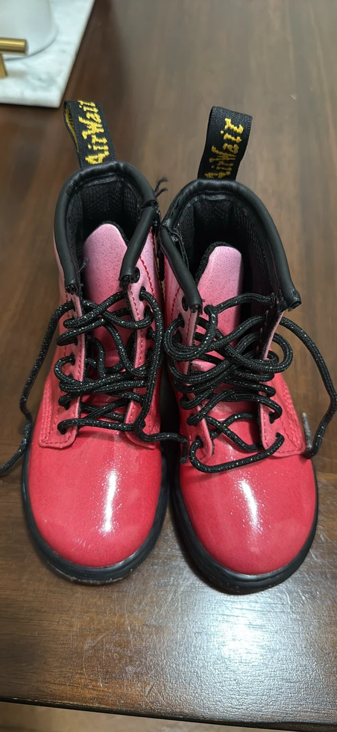 Dr. Martens Pink Ombre Glitter Kids Boots Size 8 US - photo 3