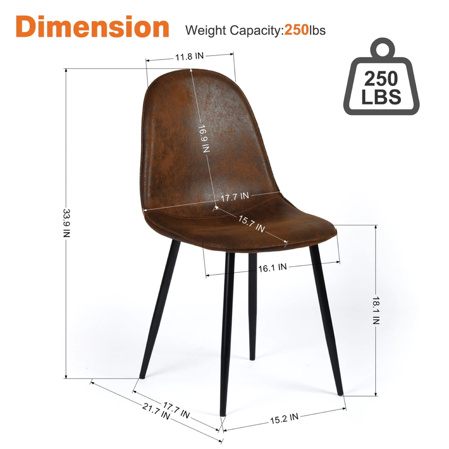 Set of 4 Faux Suede Dining Chairs - photo 2