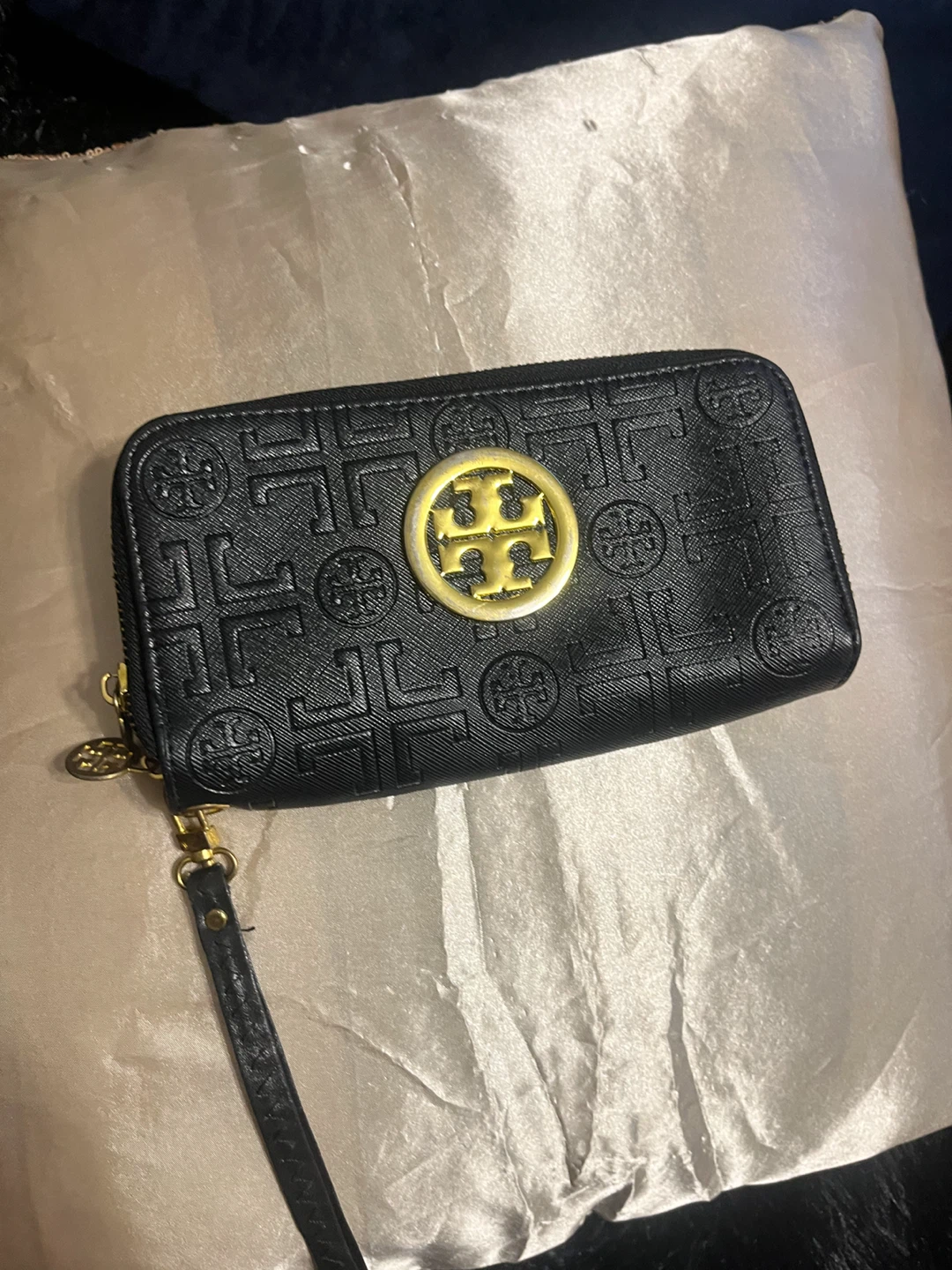 Tory Burch black long wristlet wallet