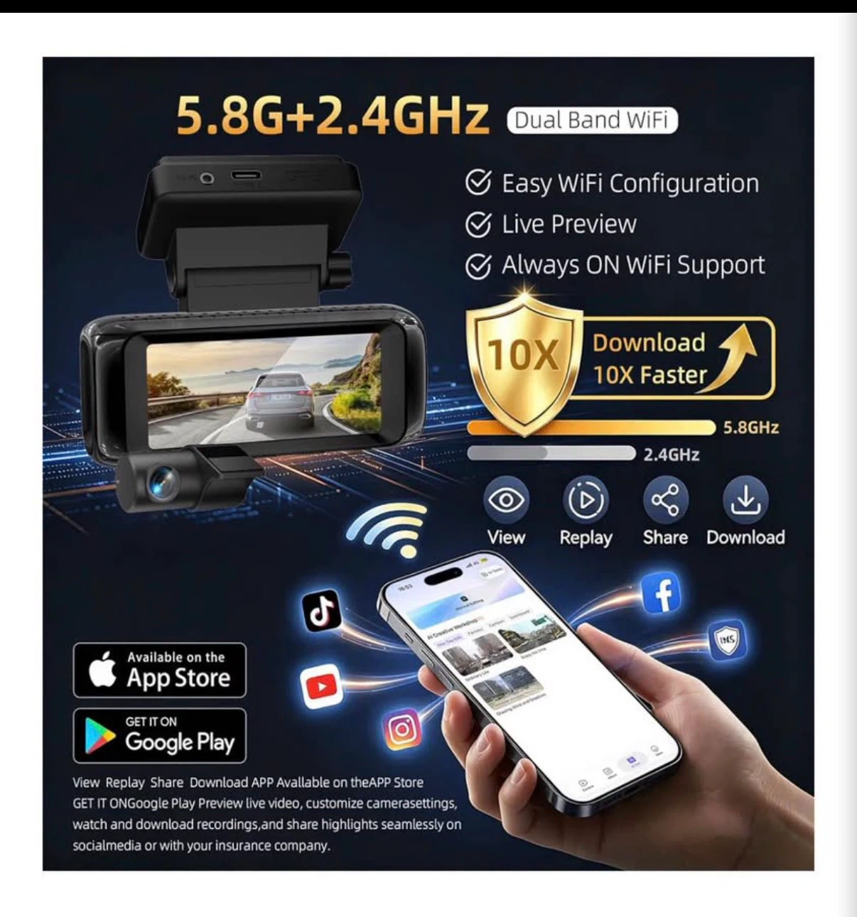 LHSYJ 4K Dual Dash Cam with 128GB Card - photo 5