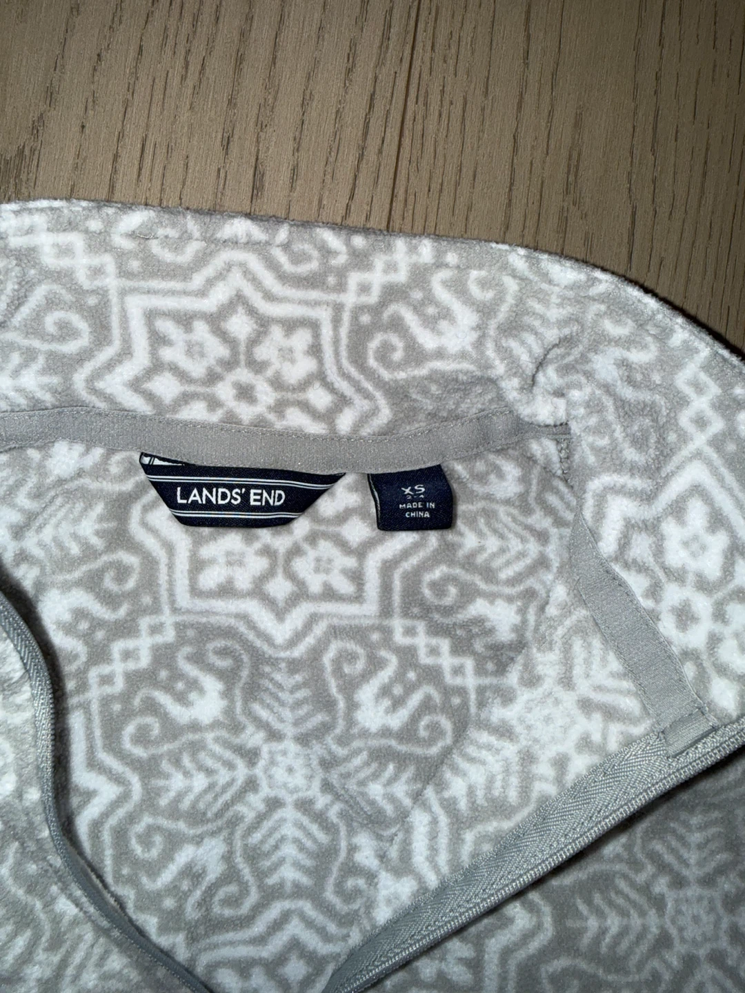 Lands' End pattern fleece quarter-zip - photo 3