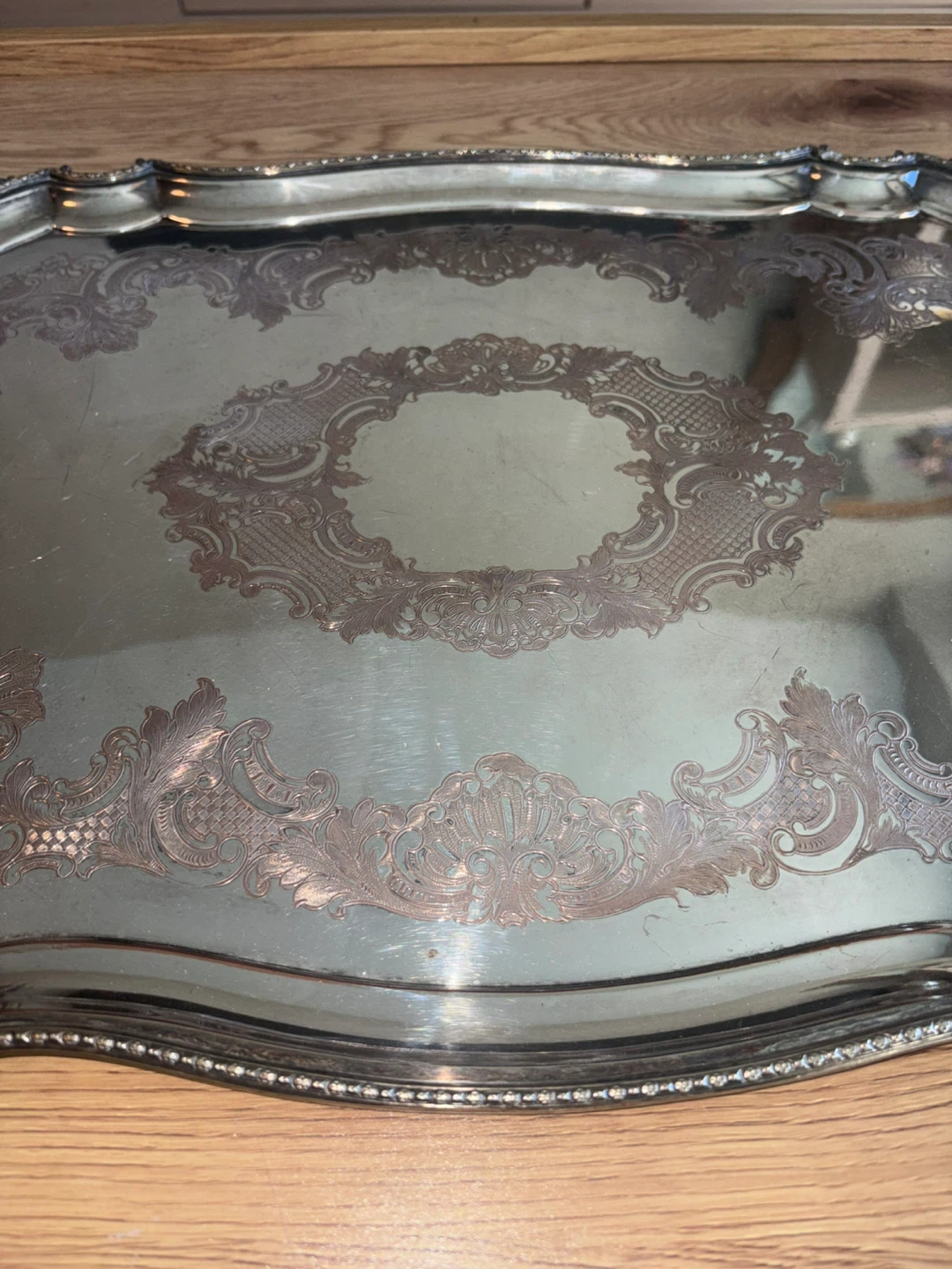 Sheffield Reproduction Silver Plated Serving Tray - photo 2